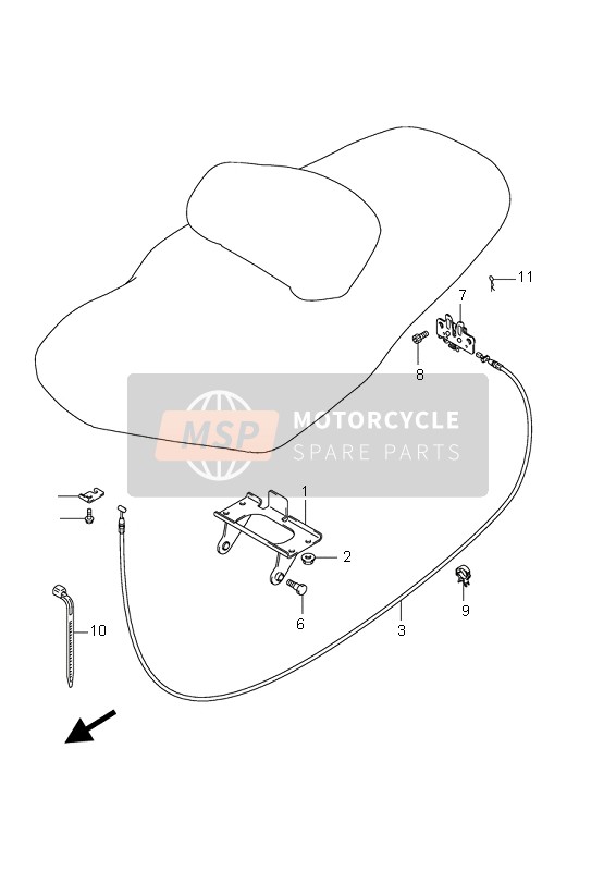 Suzuki AN650A BURGMAN EXECUTIVE 2007 Seat Support Bracket for a 2007 Suzuki AN650A BURGMAN EXECUTIVE